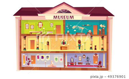 Natural history museum building cartoon vector 49376901