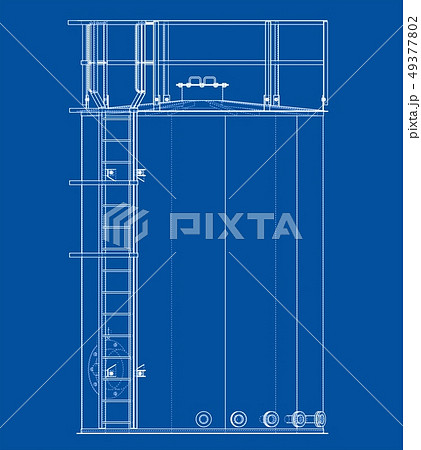 Oil tank outline. Vector rendering of 3d 49377802