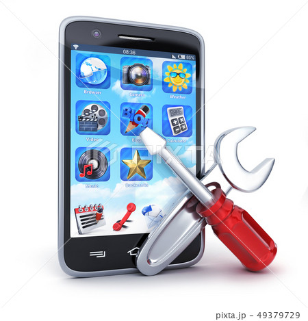 Phone repair symbol on white background Phone repair symbol on white background 49379729