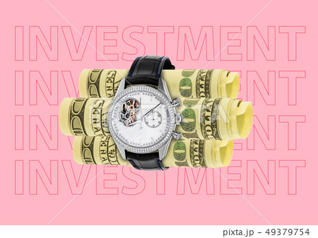 Investment. Modern design. Contemporary art collage. 49379754