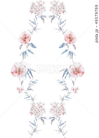 透明水彩 水彩画 花 49379769