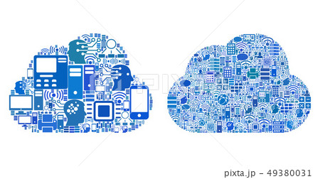 Cloud Computing Mosaic Icons for BigData Illustrations 49380031