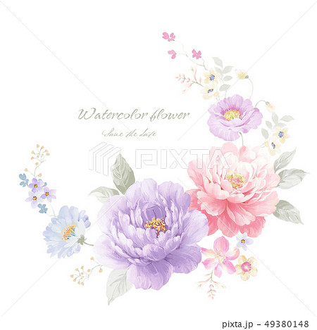 透明水彩 水彩画 花 49380148