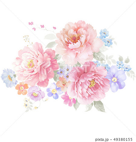 透明水彩 水彩画 花 49380155