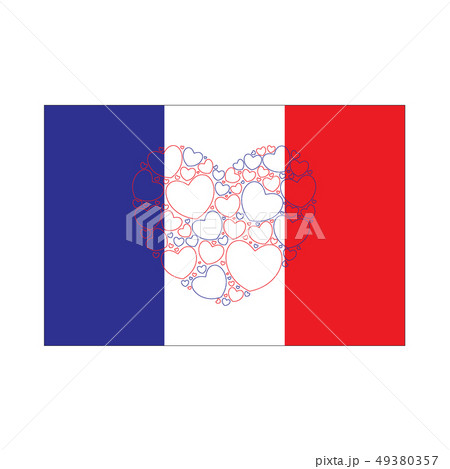 Flag of France with heart Flag of France with heart 49380357