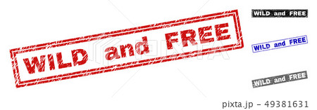 Grunge WILD AND FREE Textured Rectangle Watermarks 49381631