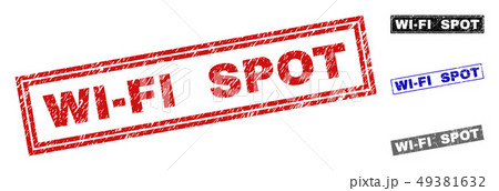 Grunge WI-FI SPOT Scratched Rectangle Watermarks 49381632