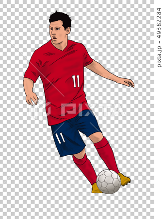サッカー選手赤11番のイラスト素材