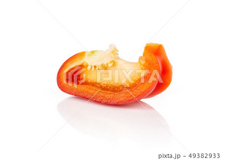 Fresh red paprika isolated on white Fresh red paprika isolated on white 49382933
