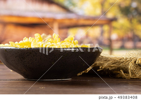 Raw italian torti pasta with cart 49383408
