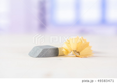 Yellow simple pencil with blue window Yellow simple pencil with blue window 49383471