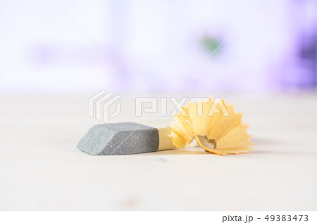 Yellow simple pencil with red tulips Yellow simple pencil with red tulips 49383473