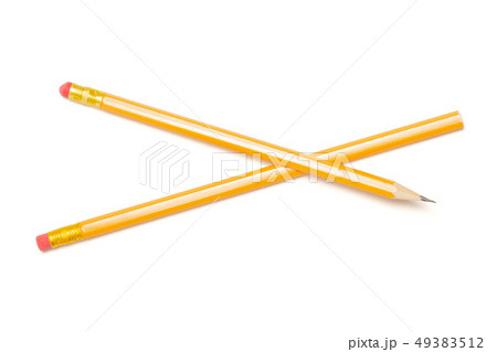 Yellow simple pencil isolated on white Yellow simple pencil isolated on white 49383512