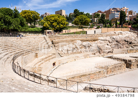 View of Roman amphitheater in Tarragona, Spain 49384798