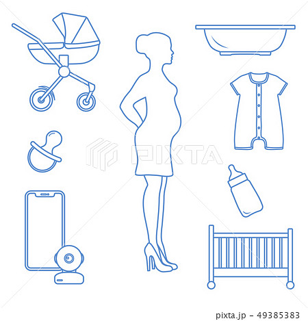 Pregnant woman and goods for babies 49385383