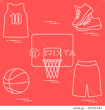 Sports uniform and equipment for basketball Sports uniform and equipment for basketball 49385387