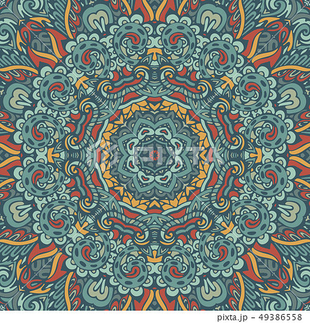 Flower Mandala round ornament.  49386558