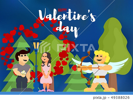 Valentine's day greeting card with couple and Valentine's day greeting card with couple and 49388026