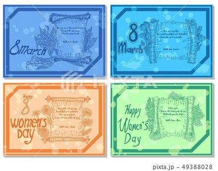 selection of postcards for women's day selection of postcards for women's day 49388028