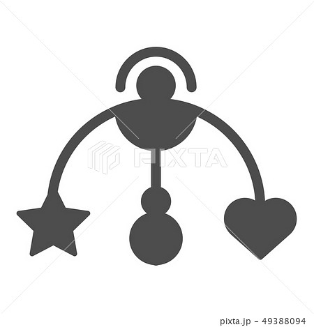 Baby hanging toy solid icon. Baby crib toy vector illustration isolated on white. Mobile glyph style 49388094
