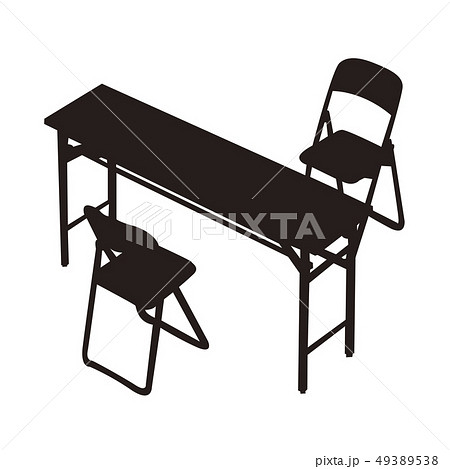 長机とパイプ椅子のイラスト素材