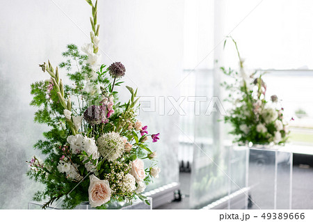 Floral decoration for wedding ceremony romance dining. Wedding banquet , festive decor. Bouquet from 49389666
