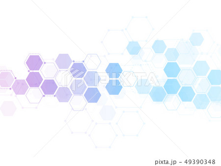 Abstract hexagonal molecular structures 49390348