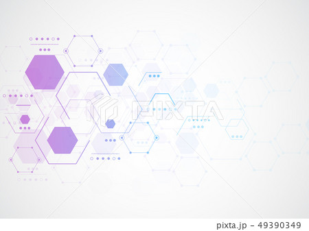 Abstract hexagonal molecular structures 49390349