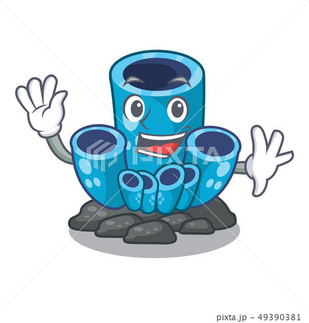 Waving blue sponge coral in character aquarium Waving blue sponge coral in character aquarium 49390381