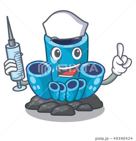 Nurse blue sponge coral in character aquarium 49390424