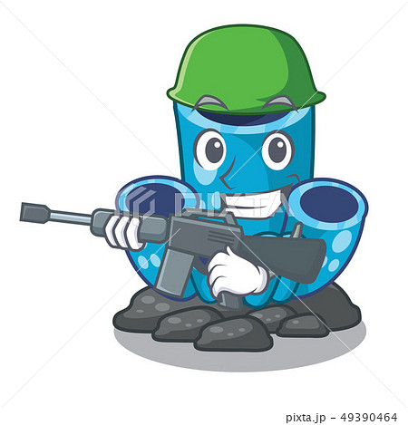 Army blue sponge coral the shape cartoon 49390464