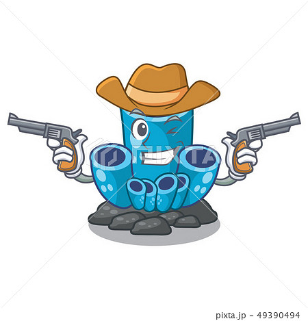 Cowboy blue sponge coral the shape cartoon 49390494