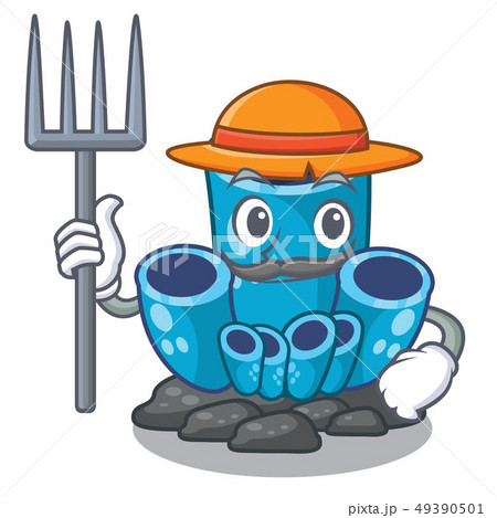 Farmer blue sponge coral the shape cartoon 49390501