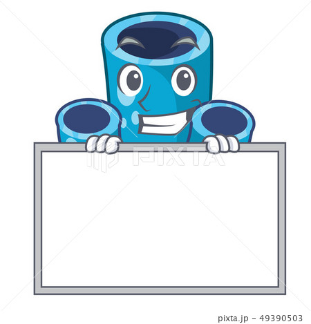Grinning with board blue sponge coral the shape cartoon 49390503