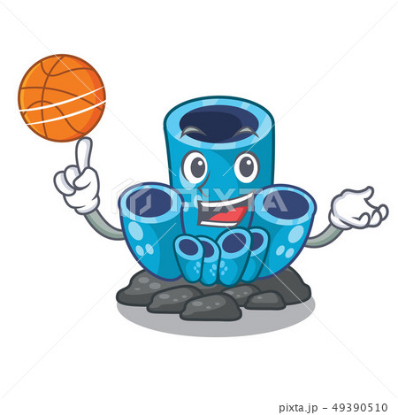 With basketball blue sponge coral the shape cartoon 49390510