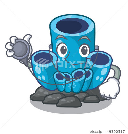 Doctor blue sponge coral the shape cartoon 49390517
