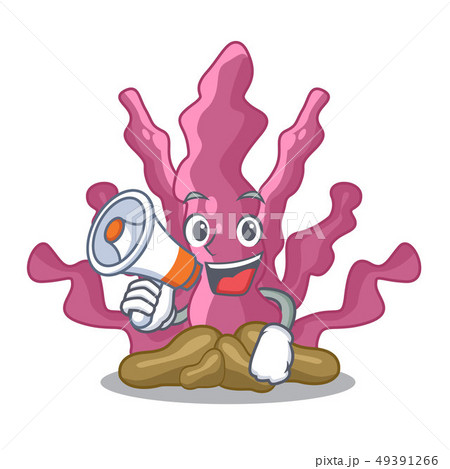 With megaphone pink seaweed in the character shape 49391266