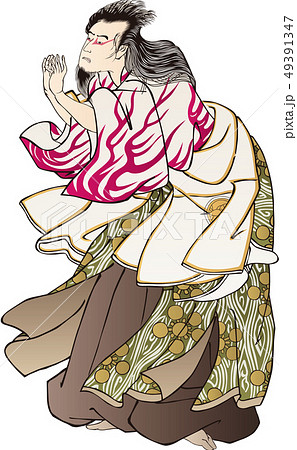 浮世絵　歌舞伎 歌舞伎市川惠比寿日本浮世绘宇田川国吉作品| ai illustrator