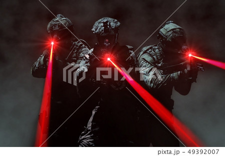 Special force assault team during a secret mission Special force assault team during a secret mission 49392007