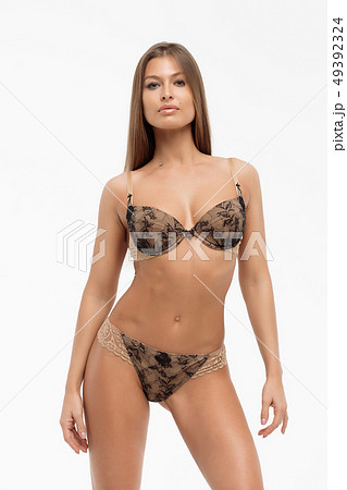 Attractive sensual woman in lingerie and high Attractive sensual woman in lingerie and high 49392324