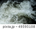 running of water stream from waterfall in tropical 49393108
