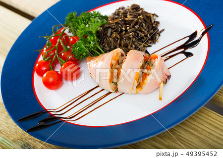 Stuffed squid with wild rice 49395452