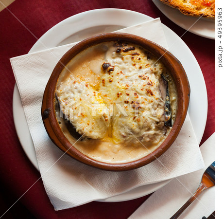 Top view of Spanish stuffed eggplants Top view of Spanish stuffed eggplants 49395963