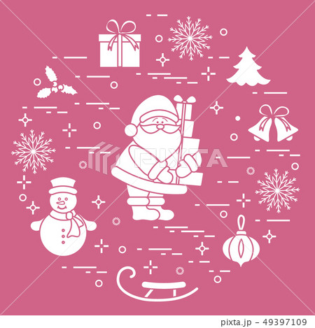 Santa Claus with presents and other New Year and Santa Claus with presents and other New Year and 49397109