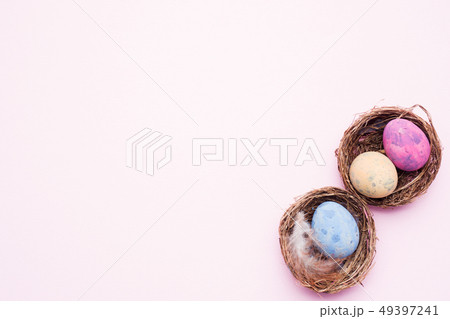 Colorful easter egg in the nest Colorful easter egg in the nest 49397241