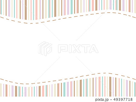 ステッチフレーム　パステルカラー　ストライプ　背景 49397718