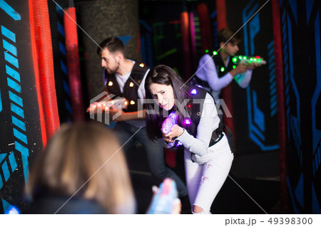 Girl during lasertag game 49398300