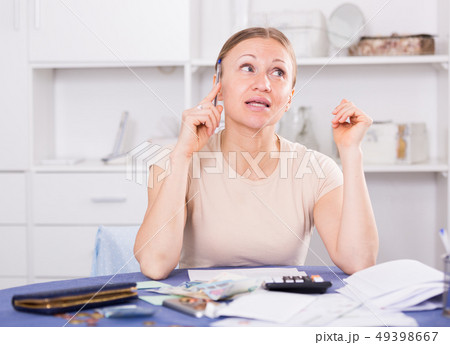 Woman facing financials troubles Woman facing financials troubles 49398667
