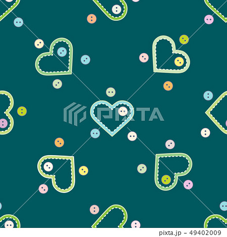 Pattern with hearts and buttons Valentine's Pattern with hearts and buttons Valentine's 49402009