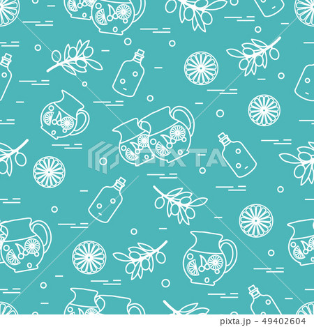 Cute seamless pattern with pitcher of sangria, 49402604